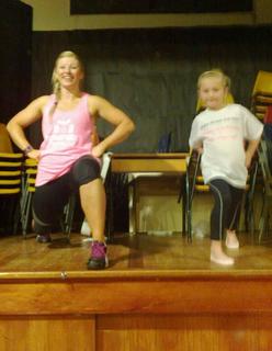 A 4-year old Savannah teaching the warm-up with me 